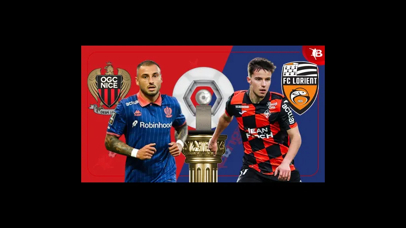 Cầu thủ Nice và Lorient cạnh tranh quyết liệt trên sân